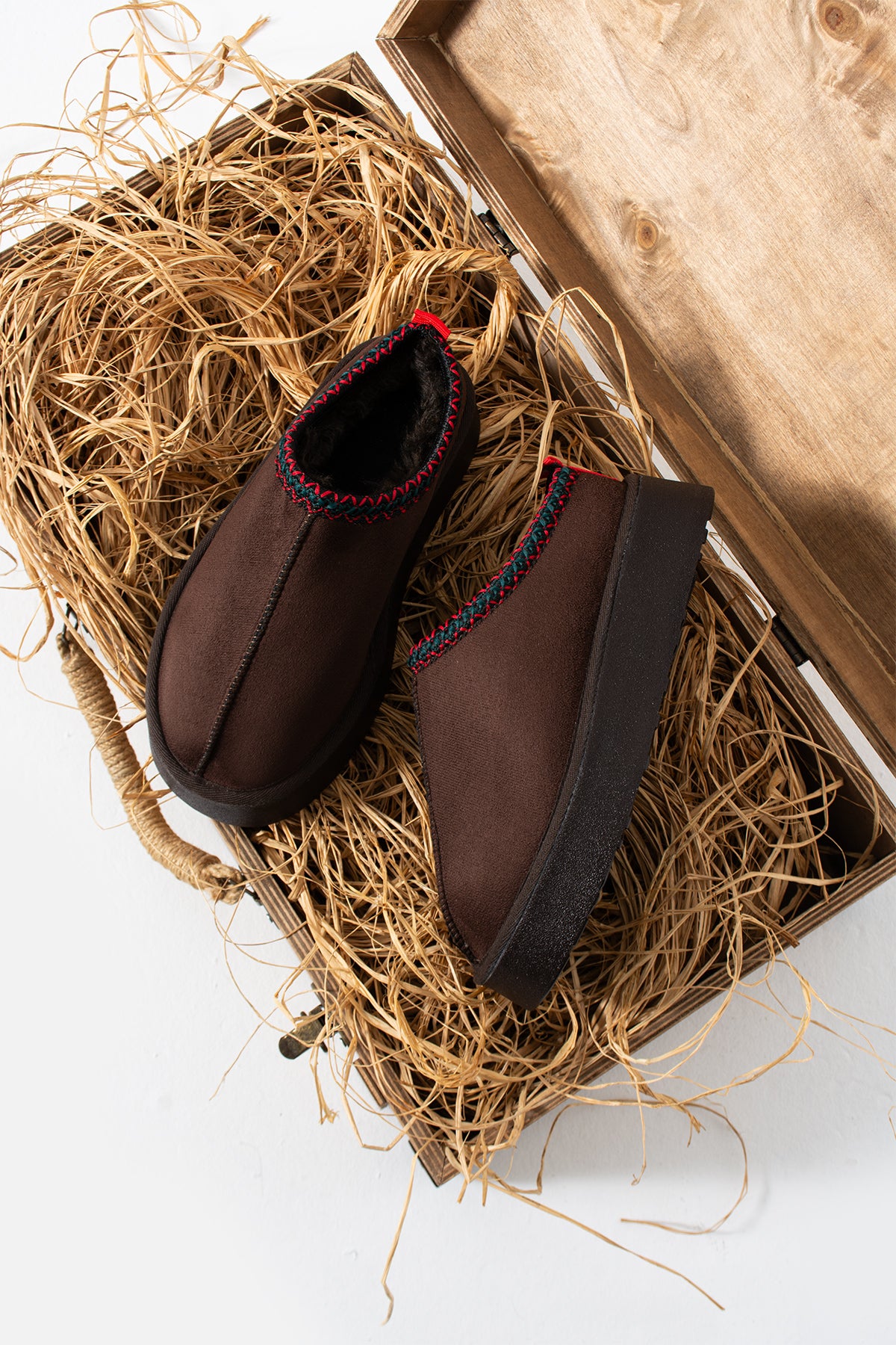 SWEET SÜET İÇİ KÜRKLÜ DÜZ TABAN SABO TERLİK