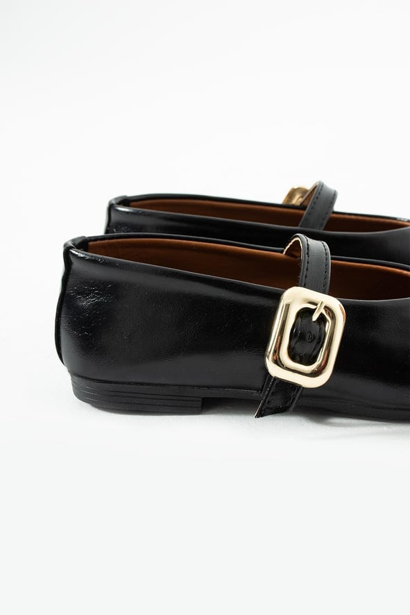 Love Toka Detay Kemerli Lastikli Kadın Babet Ayakkabı