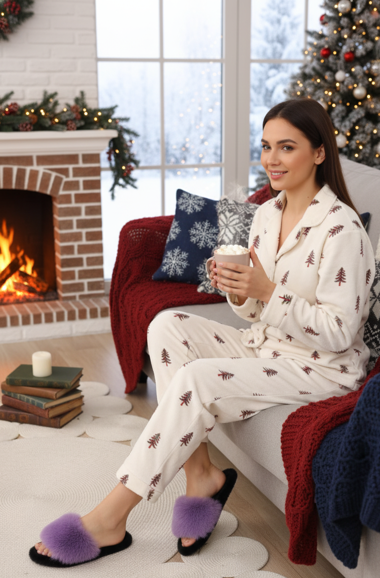 Henna Kadın Ev Terliği Peluş Tüylü Terlik Yıkanabilir Çeyiz ve Bohça Terliği Ses Yapmaz Taban