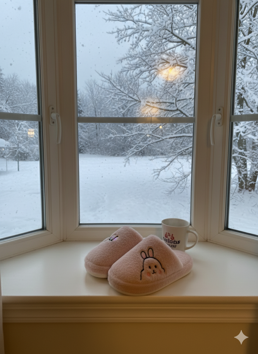 Rabbit Pembe Kadın Ev Terliği Peluş Terlik Çeyiz ve Bohça Terliği Ses Yapmaz Kalın Taban