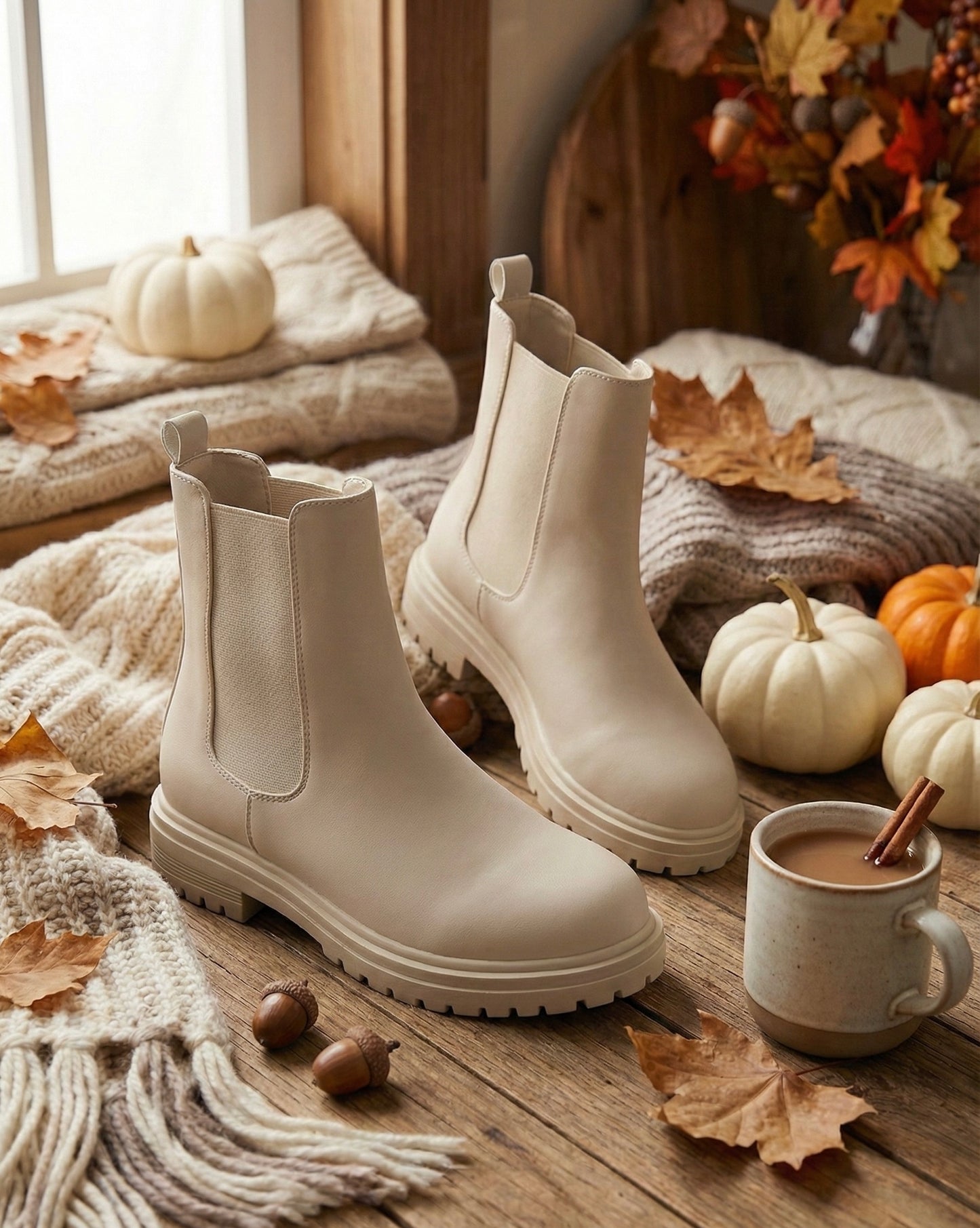 DUALİPA LASTİKLİ KADIN BOT BEJ