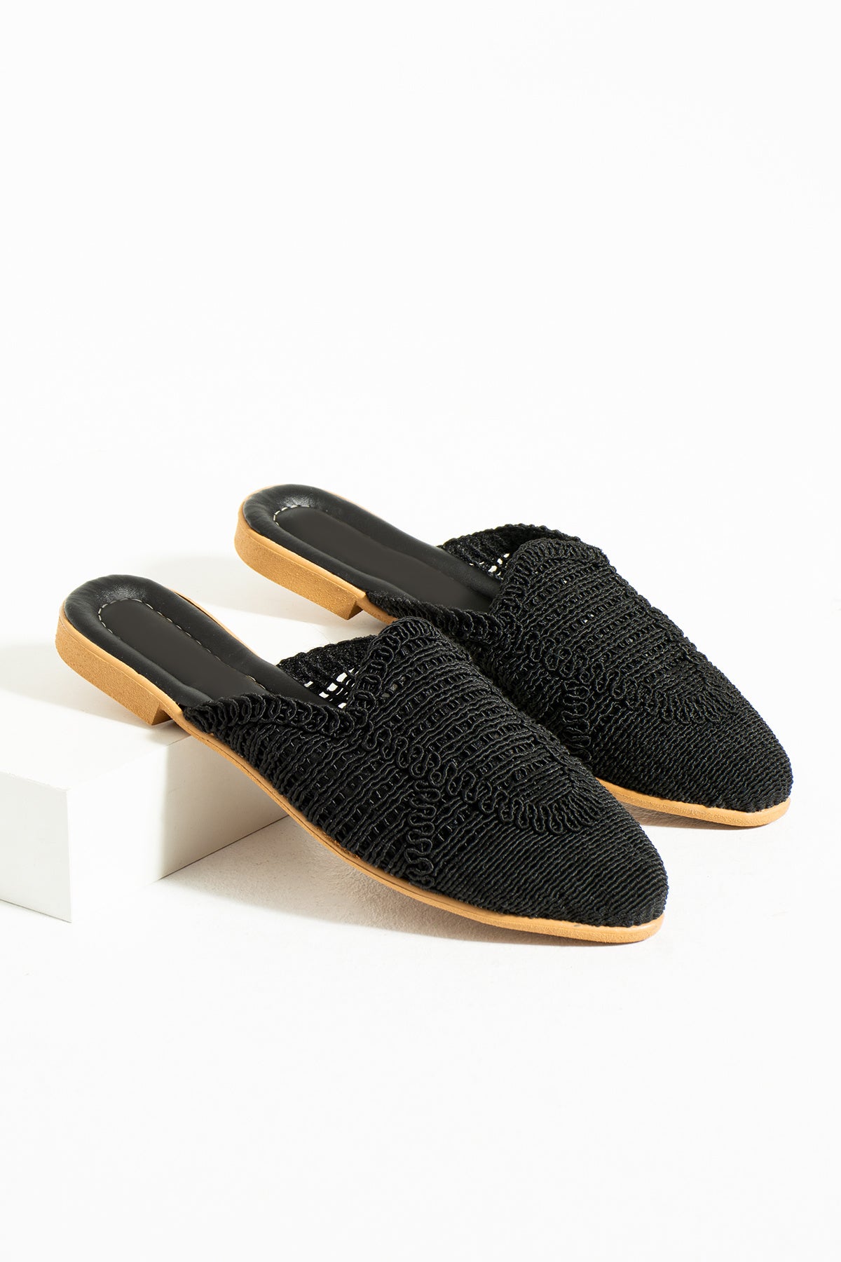 Venice Kadın Günlük Konforlu Örme Işlemeli Terlik Hasır Tatil Çeyiz