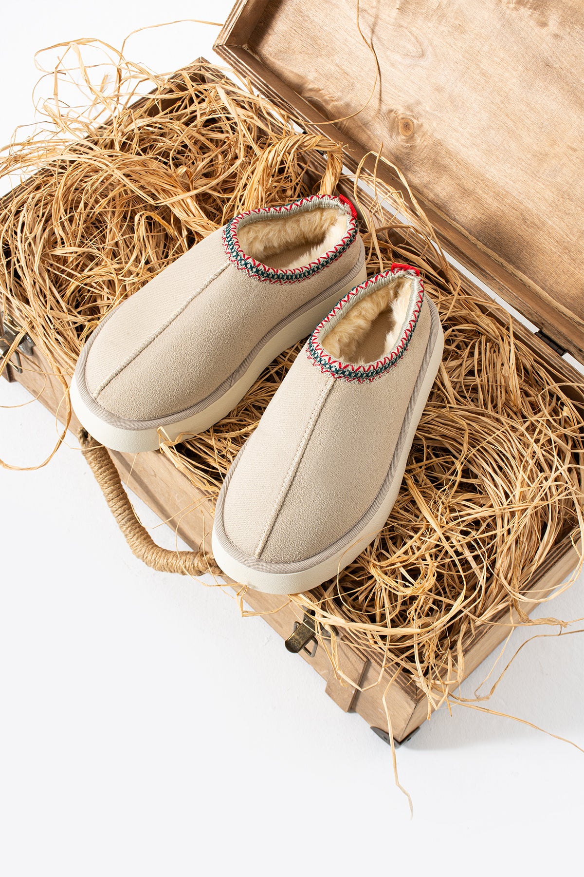 SWEET SÜET İÇİ KÜRKLÜ DÜZ TABAN SABO TERLİK