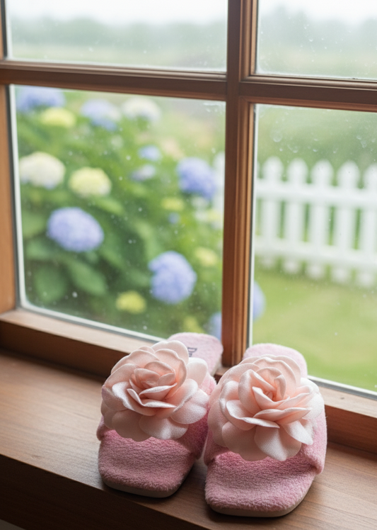 X-HARMONY Kadın Ev Terliği Peluş Tüylü Terlik Güllü Çeyiz ve Bohça Terliği Ses Yapmaz Taban