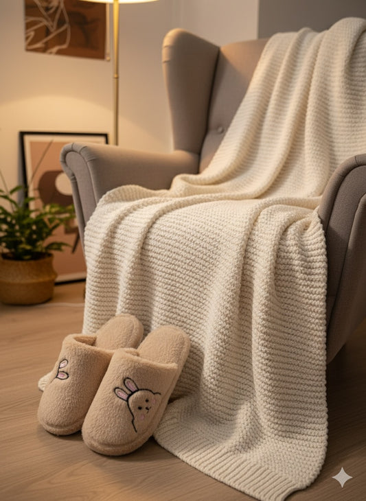 Rabbit Pembe Kadın Ev Terliği Peluş Terlik Çeyiz ve Bohça Terliği Ses Yapmaz Kalın Taban