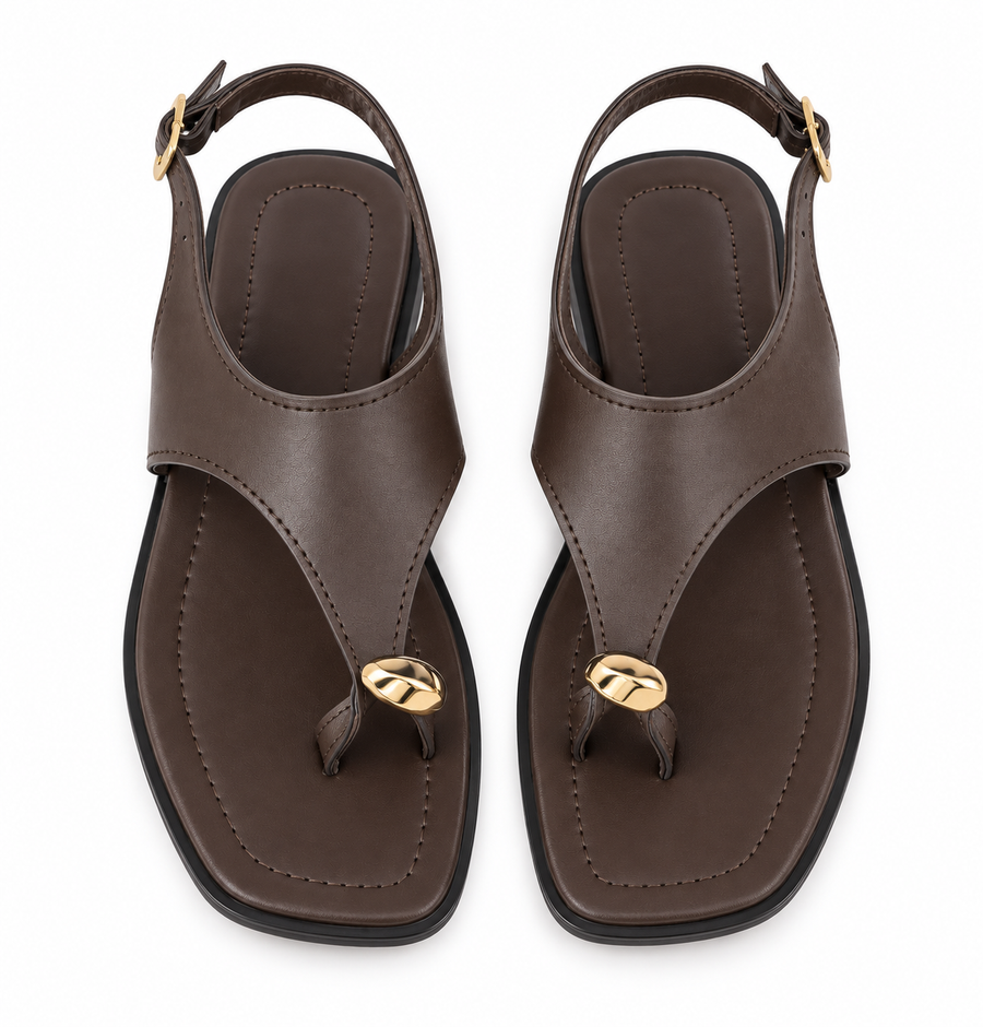 KADIN YÜZÜK MODEL SANDALET KAHVE