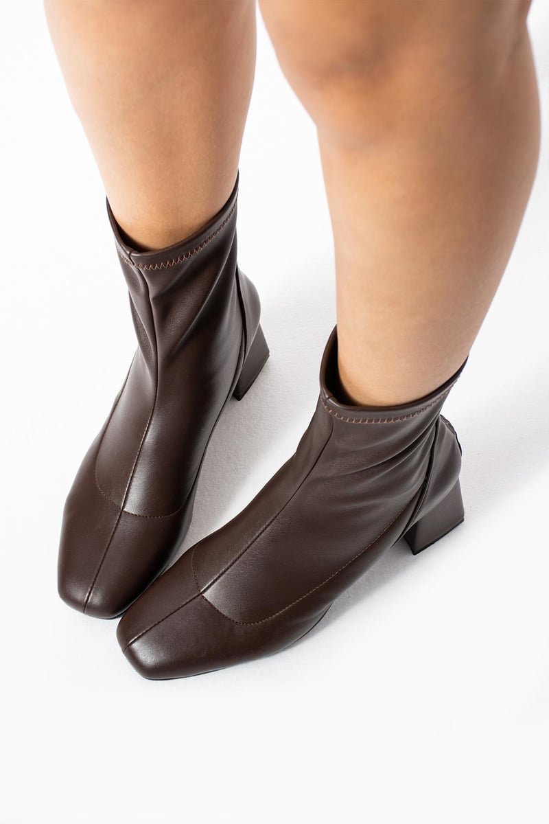 London Streç Arkadan Fermuarlı Kadın Topuklu Bot