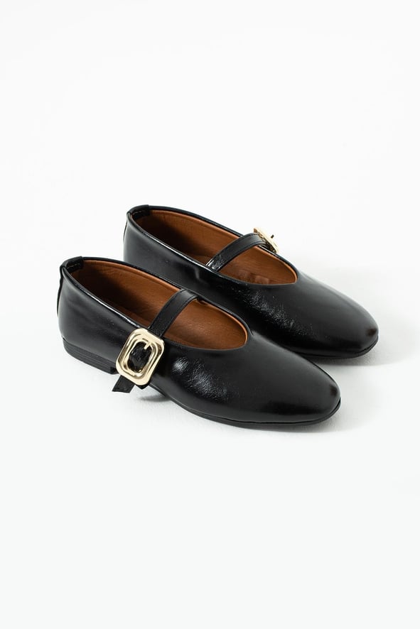 Love Toka Detay Kemerli Lastikli Kadın Babet Ayakkabı