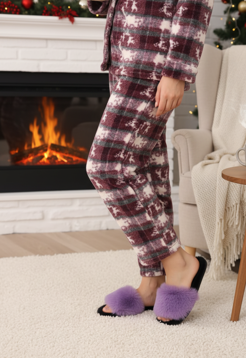 Henna Kadın Ev Terliği Peluş Tüylü Terlik Yıkanabilir Çeyiz ve Bohça Terliği Ses Yapmaz Taban