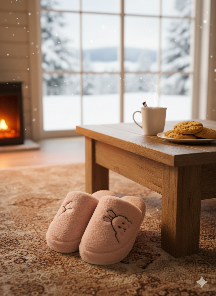 Rabbit Pembe Kadın Ev Terliği Peluş Terlik Çeyiz ve Bohça Terliği Ses Yapmaz Kalın Taban