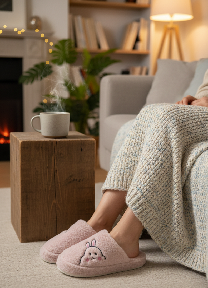 Rabbit Gri Kadın Ev Terliği 2'li Set