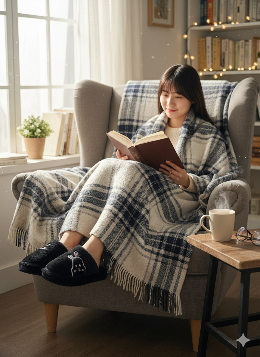 Rabbit Pembe Kadın Ev Terliği Peluş Terlik Çeyiz ve Bohça Terliği Ses Yapmaz Kalın Taban