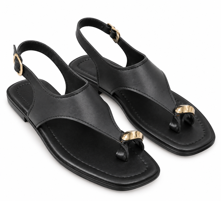 KADIN YÜZÜK MODEL SANDALET SİYAH