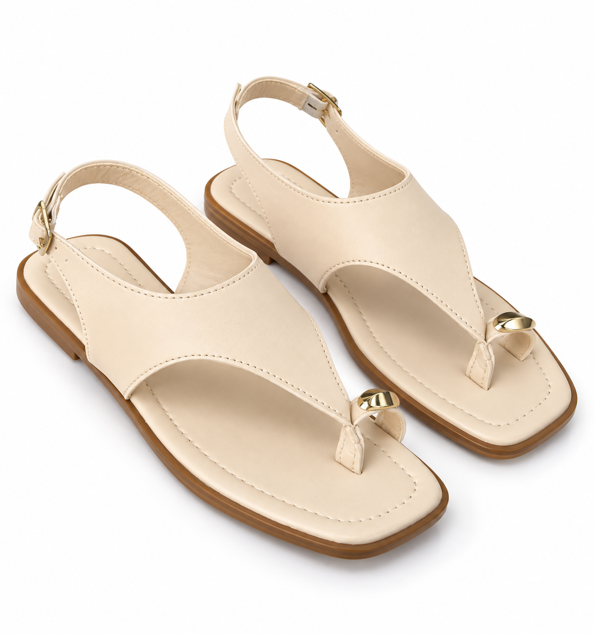 KADIN YÜZÜK MODEL SANDALET KREM