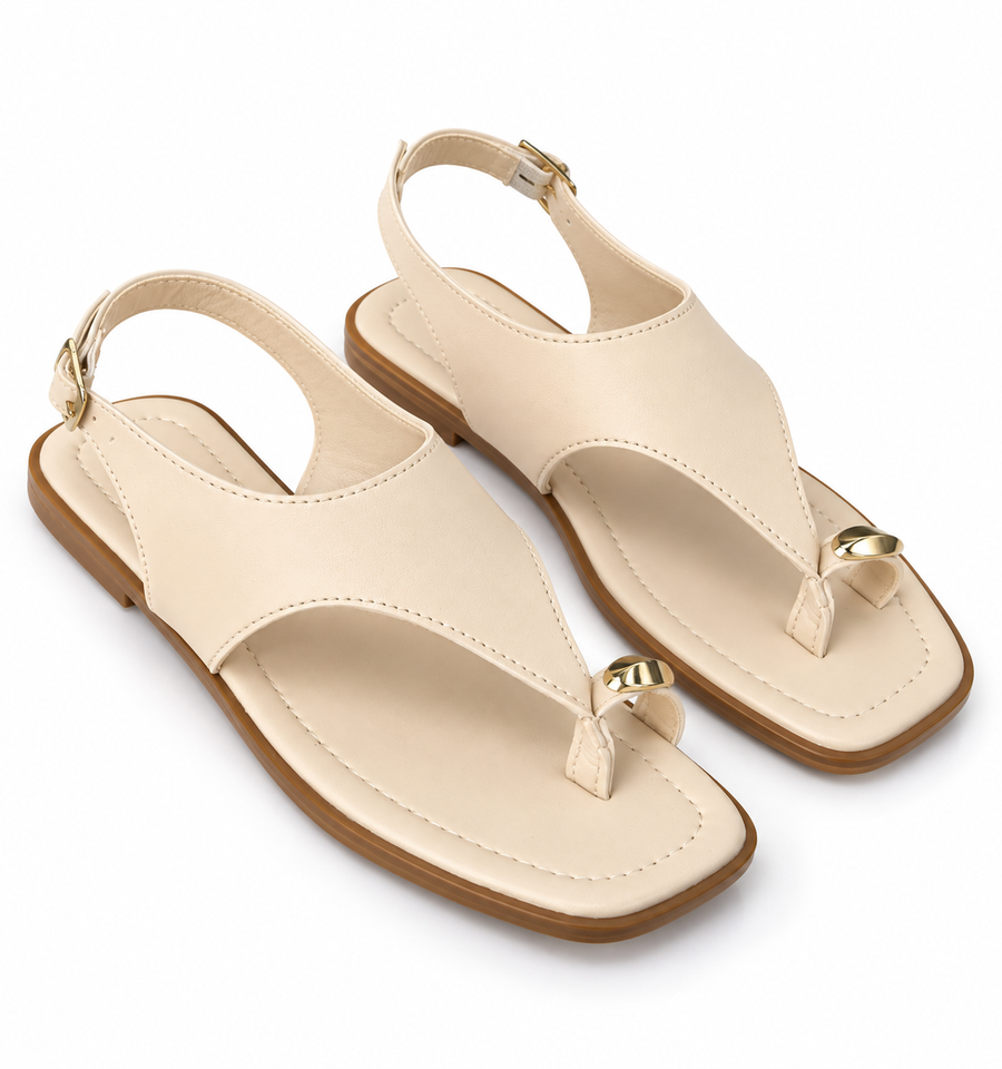 KADIN YÜZÜK MODEL SANDALET KREM