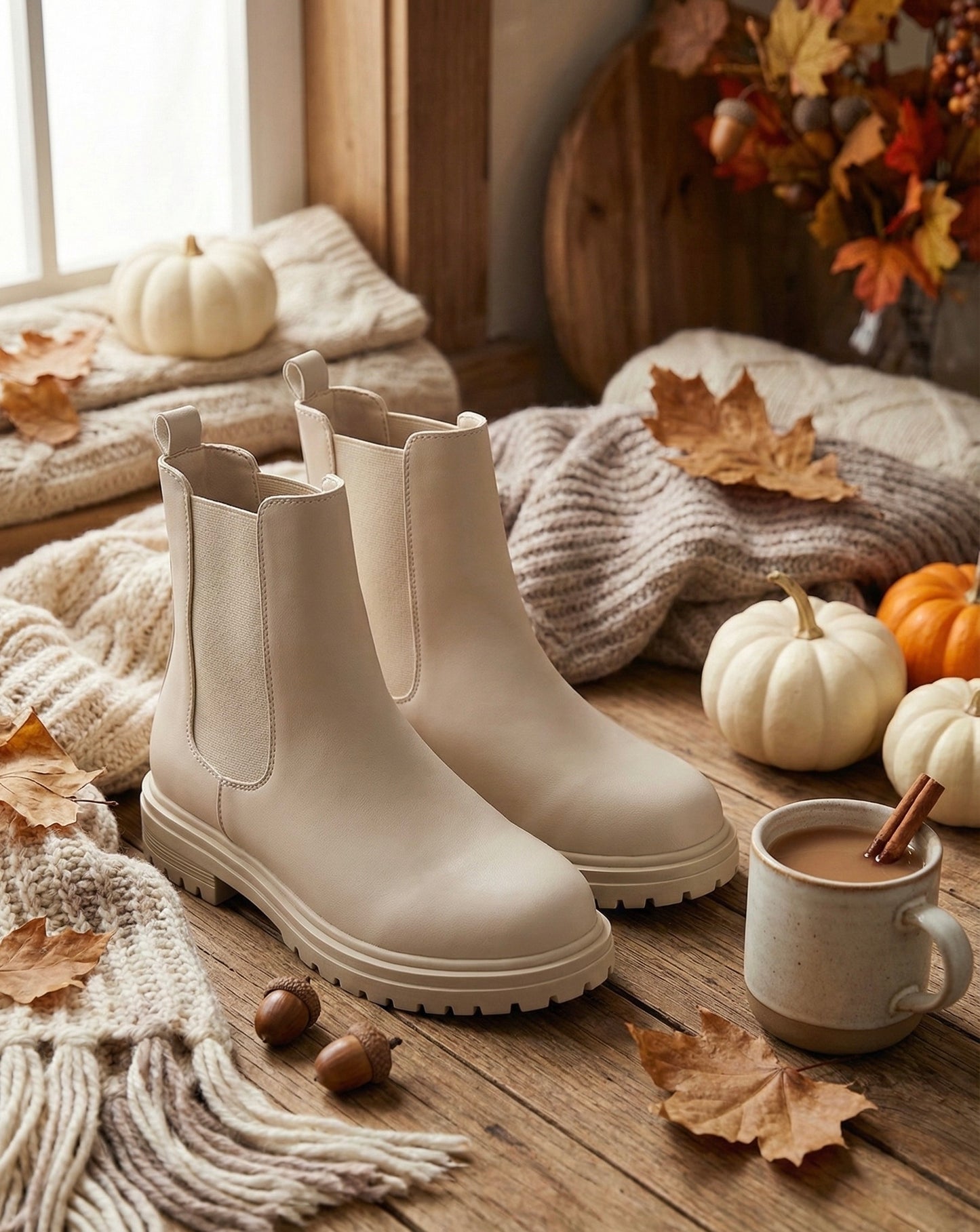 DUALİPA LASTİKLİ KADIN BOT BEJ