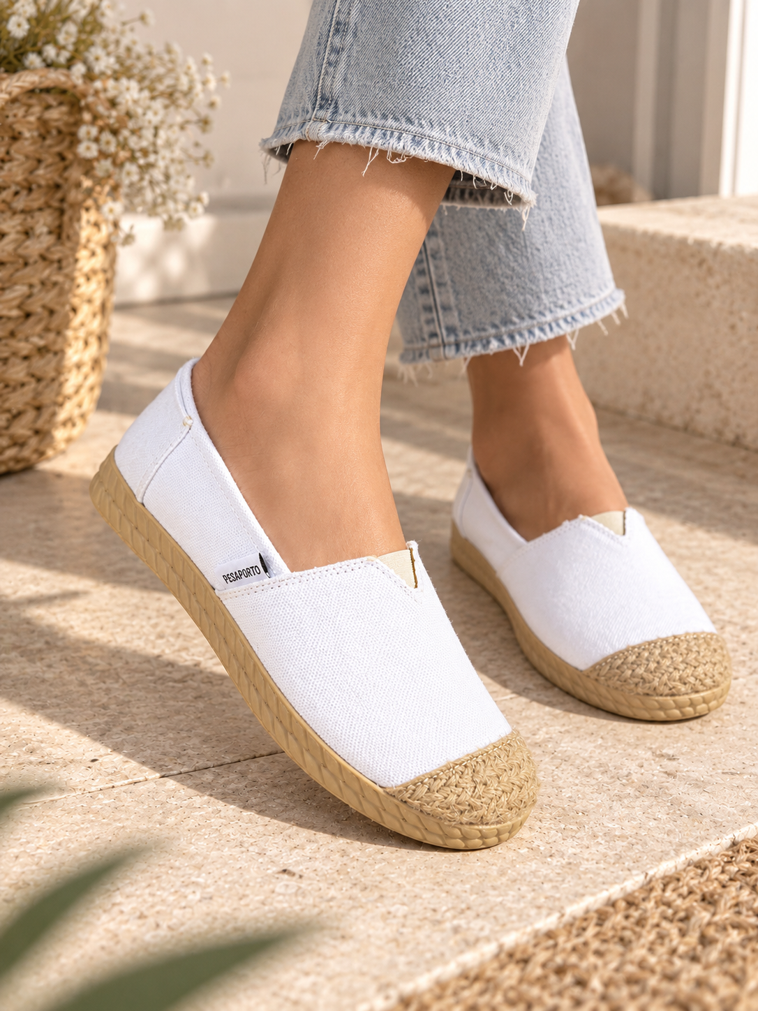 HASIR DETAY BEYAZ ESPADRİL