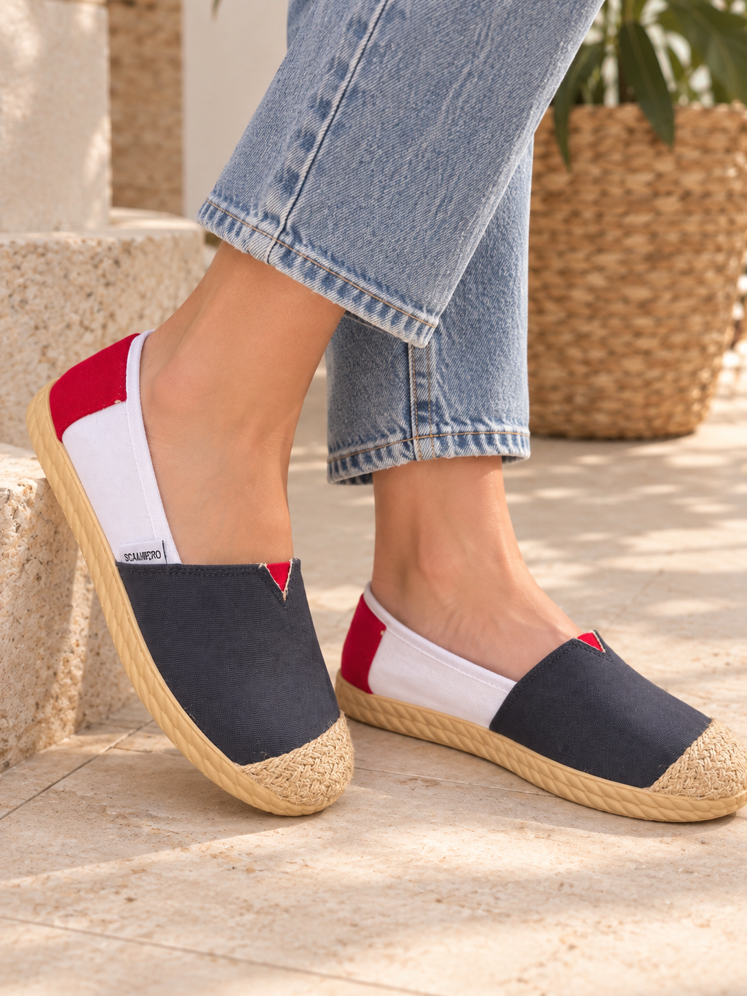 HASIR DETAY LACİVERT ESPADRİL