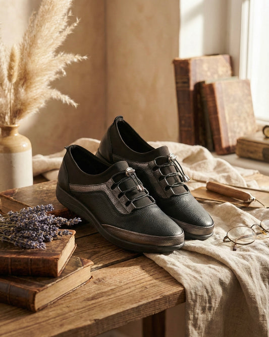 SEDEF GÜNLÜK KADIN AYAKKABI SİYAH GÜMÜŞ