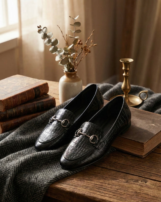 DUALİPA KADIN GÜNLÜK AYAKKABI SİYAH YILAN